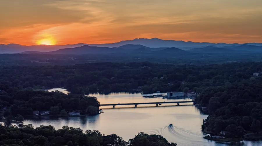 Aerial view of Catawba County, North Carolina — served by Platinum Construction & Crane