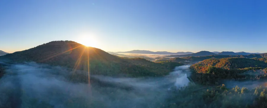 Aerial view of McDowell County, North Carolina — served by Platinum Construction & Crane